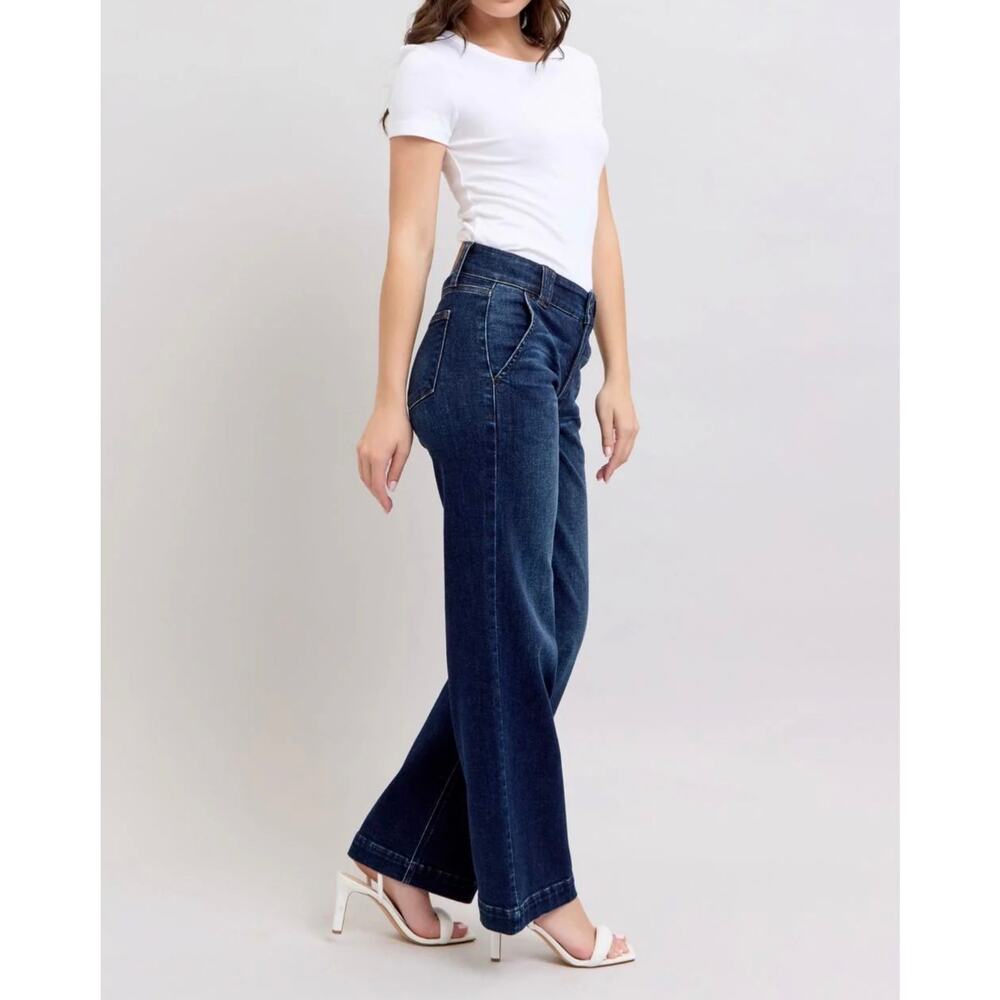 Judy Blue Women’s SZ 18W High Waisted Wide Leg Trouser Jeans BRAND NEW NWT - Picture 3 of 16